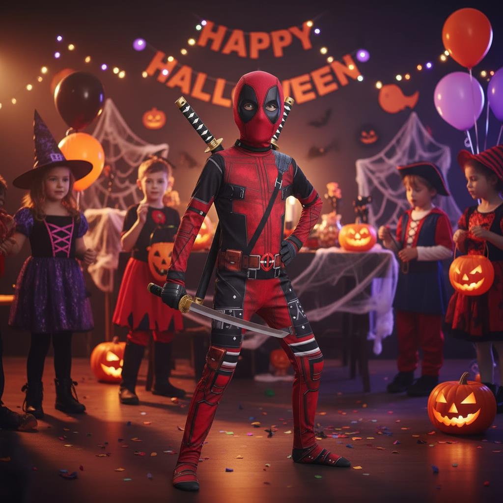 Kostum Deadpool Anak 3-12 Tahu - Cosplay Prop Sword ulasan dan harga